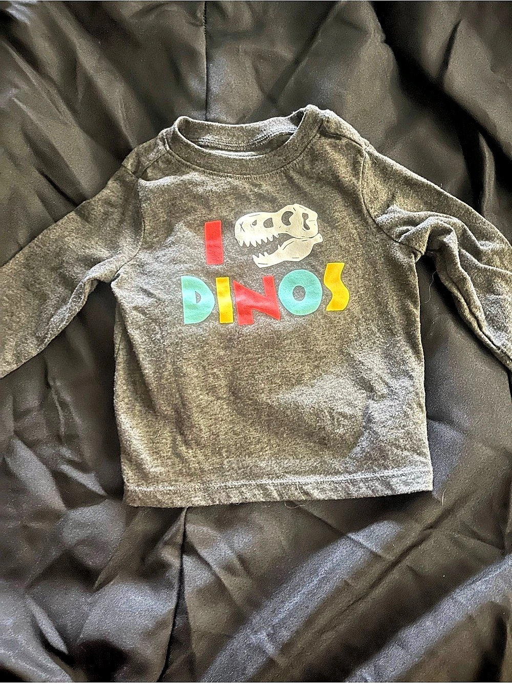 Old Navy I Heart Dinos Long-Sleeve Graphic Tee Gray & Multicolor 12-18M